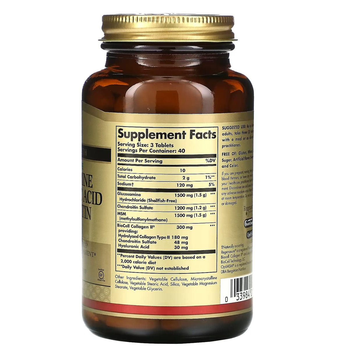 Glucosamine Hyaluronic Acid Chondroitin Sulphate, 60 Capsules U731