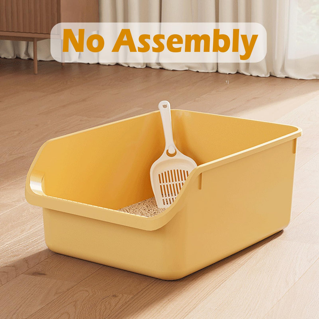 Large Cat Litter Box with High Sides and Low Entry S95773