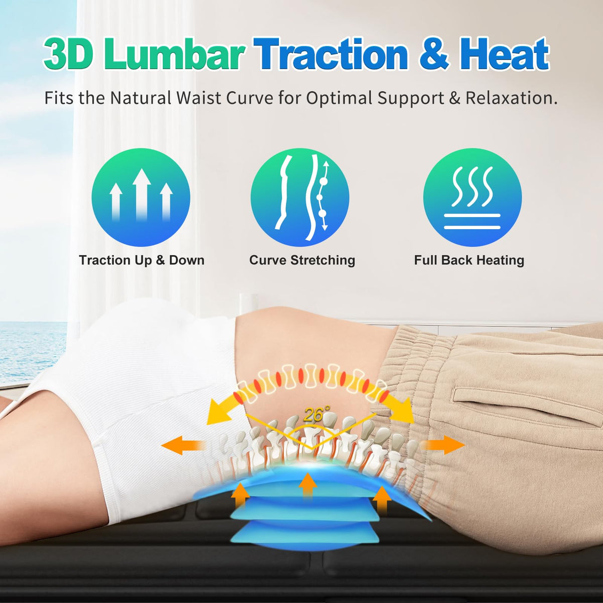 Heated Vibration Full Body Massage Mat with Lumbar Support Cushion Y20502