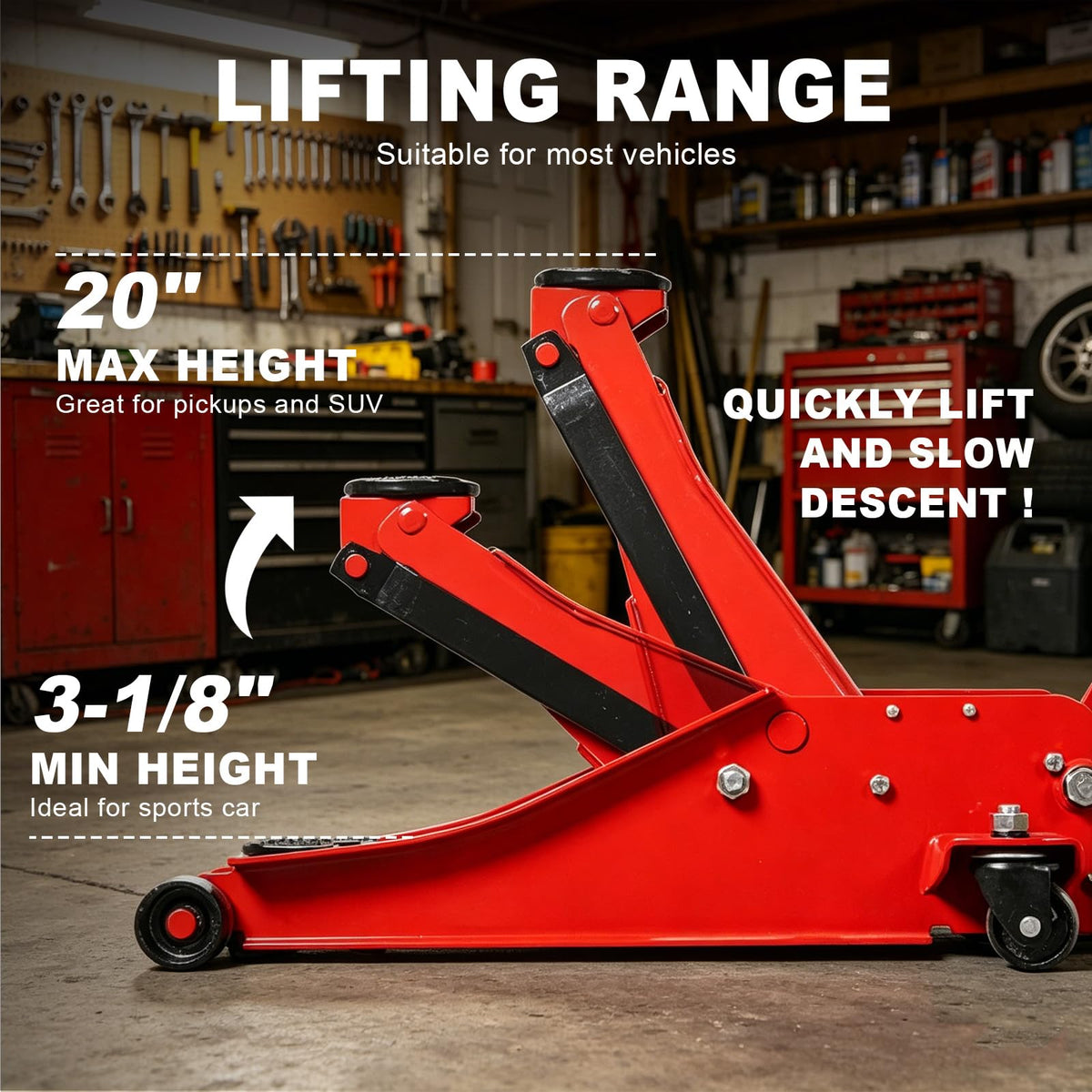 3 Ton 6600LBS Capacity Hydraulic Floor Jack G1169