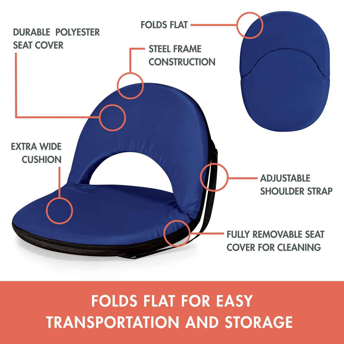 Portable Reclining Stadium Seat with Back Support N60009