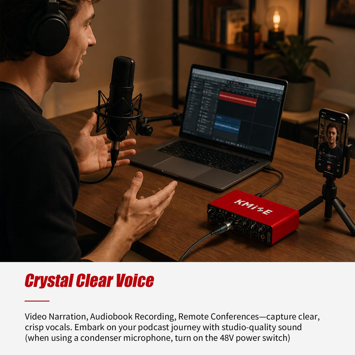 USB Audio Interface with 48V Phantom Power J33449