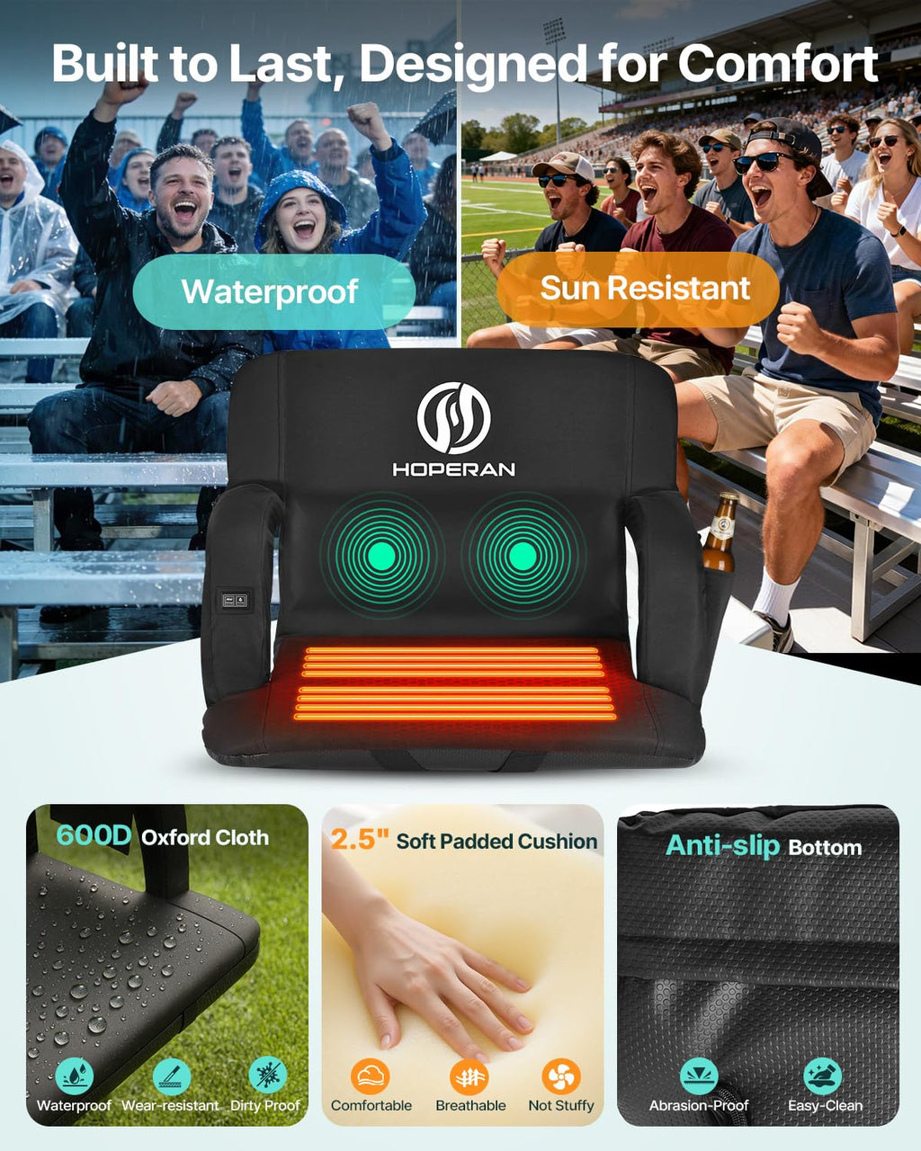 Massage Heated Stadium Seats for Bleachers N2465