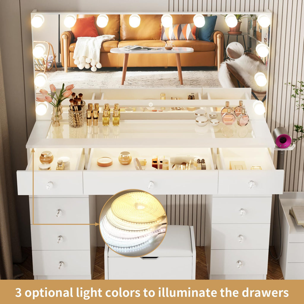 Vanity with Lighted Mirror Y7936
