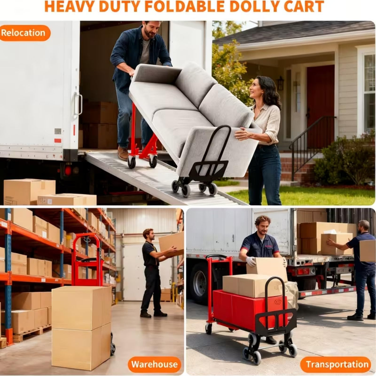 Heavy Duty 1000 LBS 4-in-1 Convertible Steel Hand Truck D1443