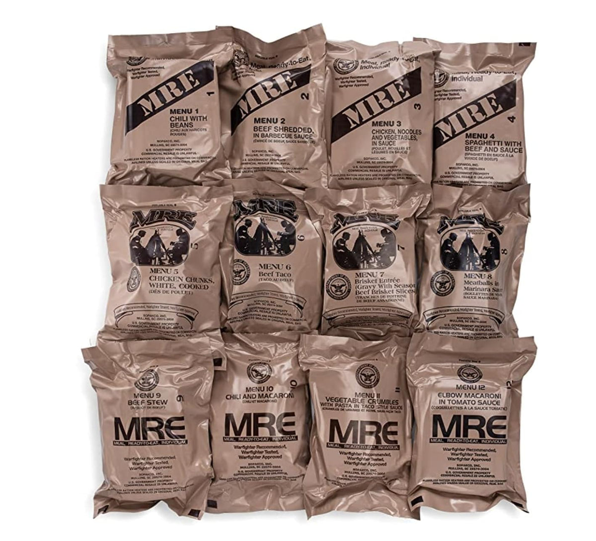 MRE Meals Ready to Eat 12 Pack O4037