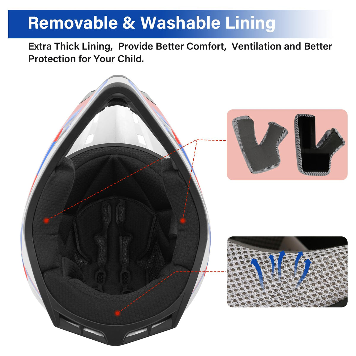 Youth Kids DOT Approved Full Face Motocross Helmet P2714