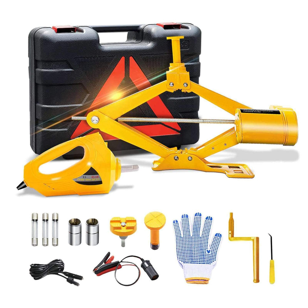 3 Ton 12V Electric Scissor Car Jack Kit with Impact Wrench Q9240