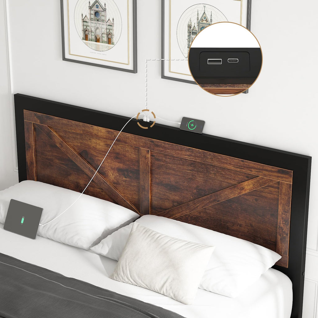 King Size Led Bed Frame with USB Charging Station D823