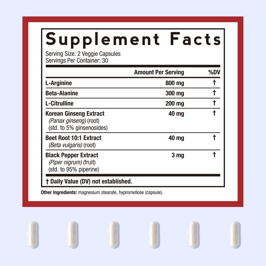 Nitric Oxide Booster 1380 mg 60 Vegan Caps G880