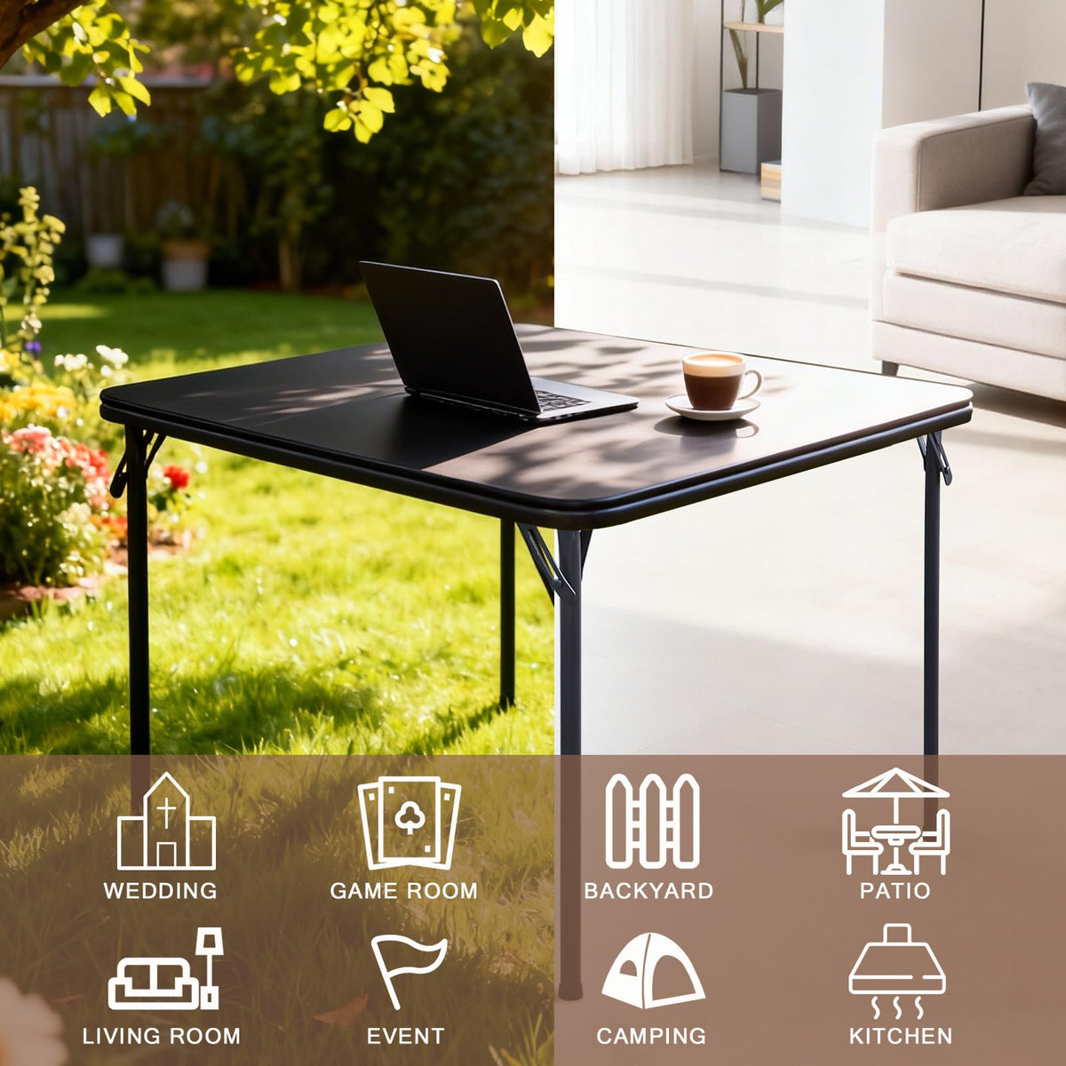 Black 32x32 Folding Table U19156