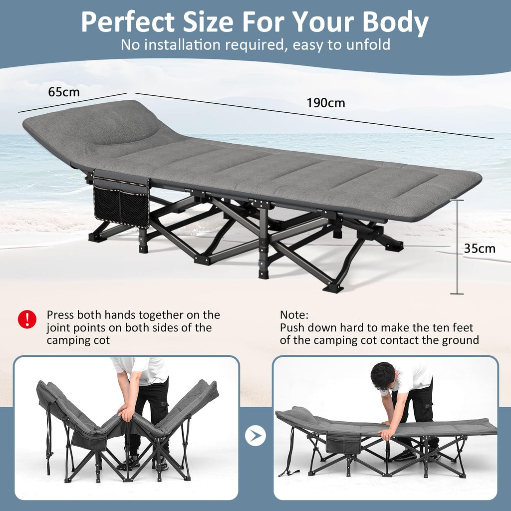 Camping Cot with Mattress and Pillow S13508
