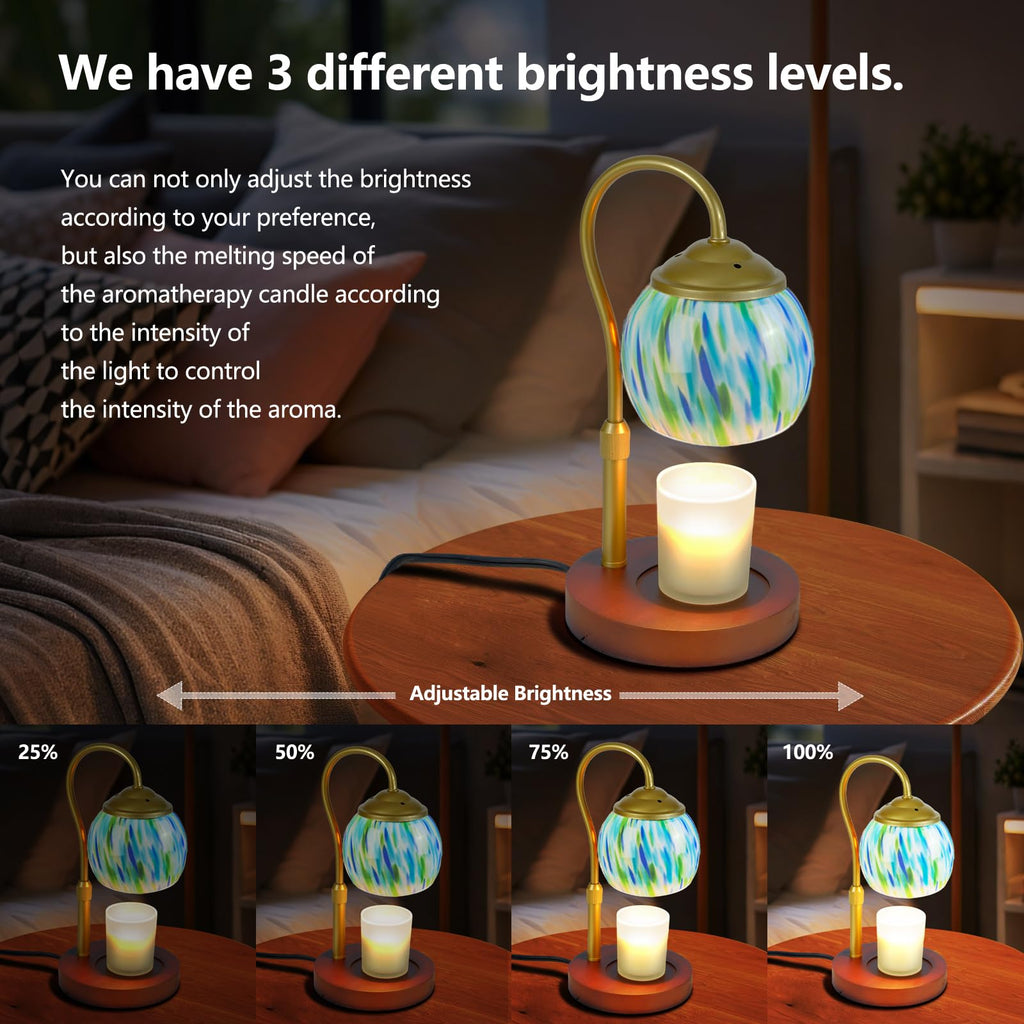 Blue Glass Candle Warmer Lamp H254518