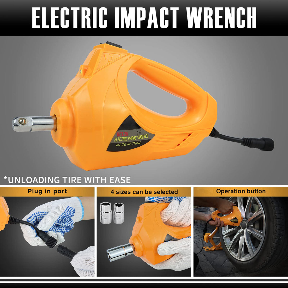 3 Ton 12V Electric Scissor Car Jack Kit with Impact Wrench Q9240