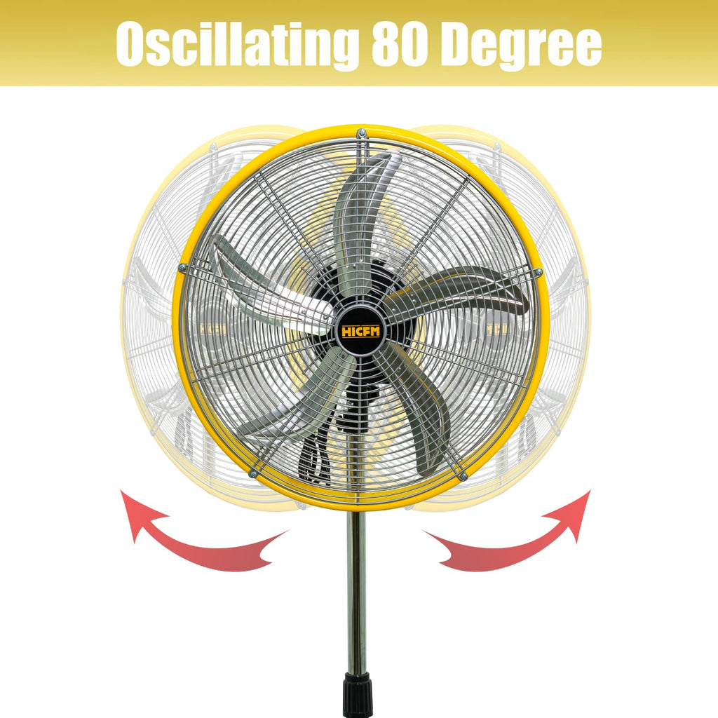 20" 3-Speed High Velocity Oscillating Metal Stand Fan N2942