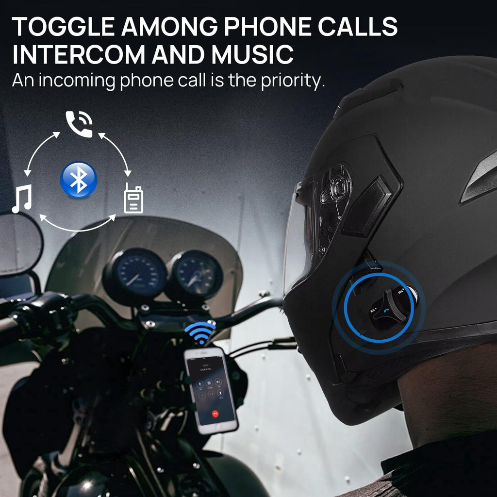 Bluetooth Modular Flip up Full Face Motorcycle Helmet G772052