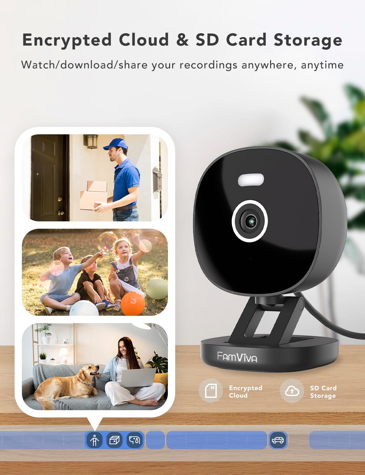2K Wired Security Camera, Indoor/Outdoor, IP65 Waterproof Color Night Vision, Black E21635