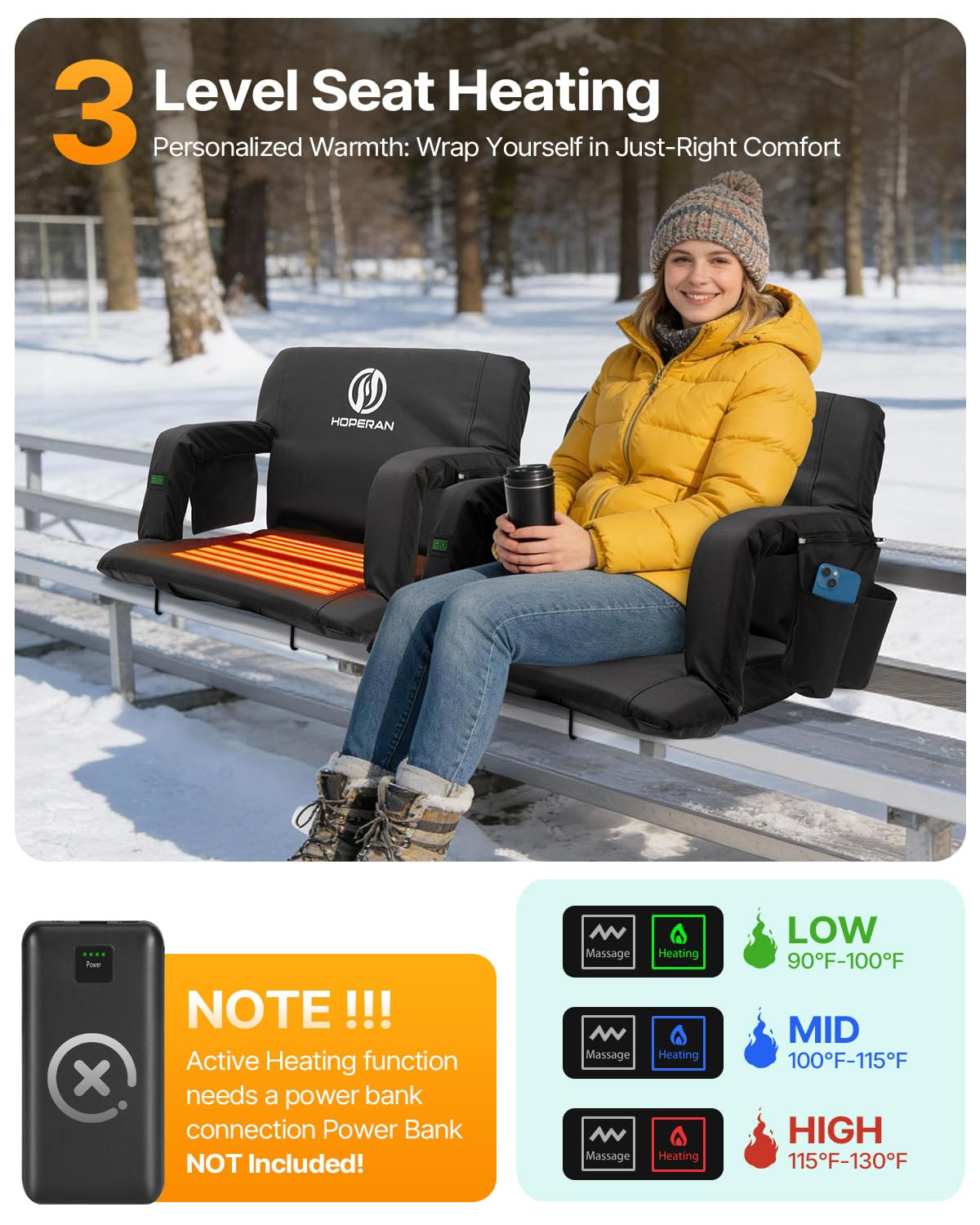 Massage Heated Stadium Seats for Bleachers N2465