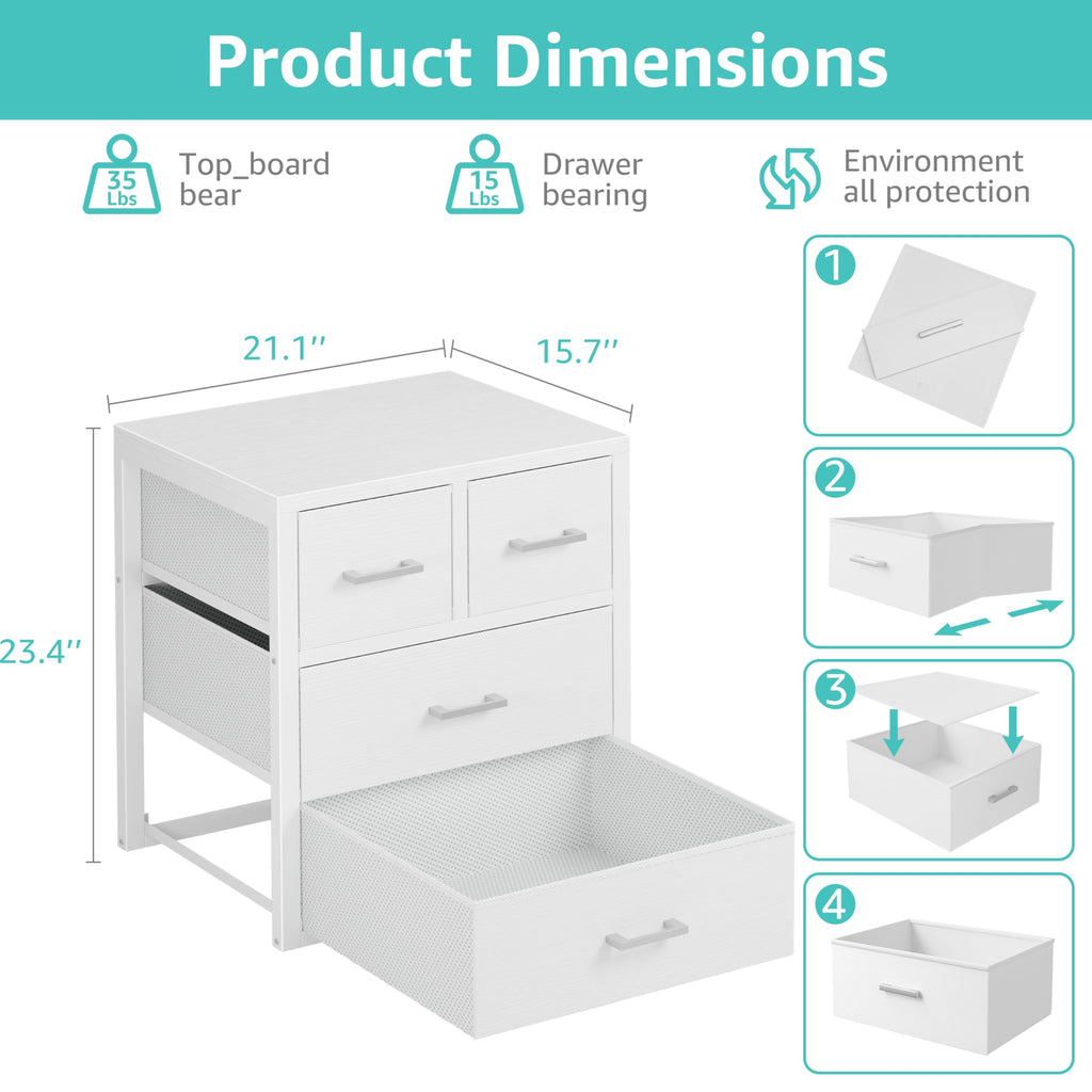 White 4 Drawer Dresser Z573457