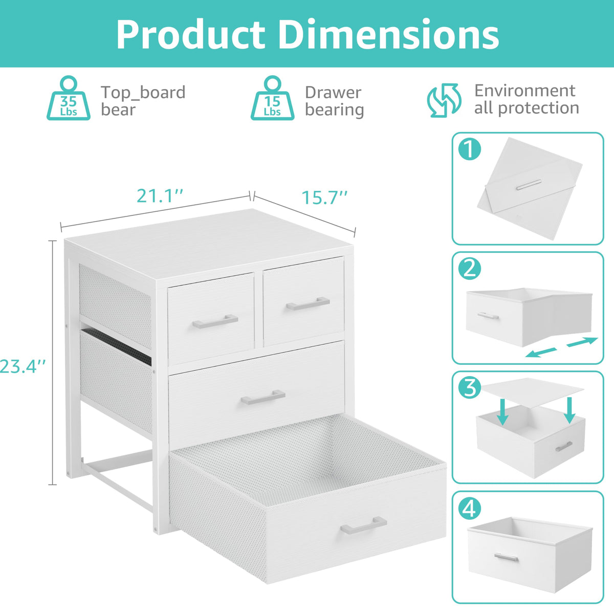White 4 Drawer Dresser Z573457