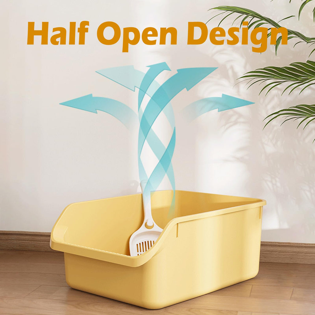 Large Cat Litter Box with High Sides and Low Entry S95773