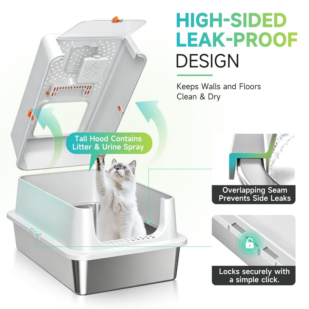 XL Stainless Steel Cat Litter Box H72554