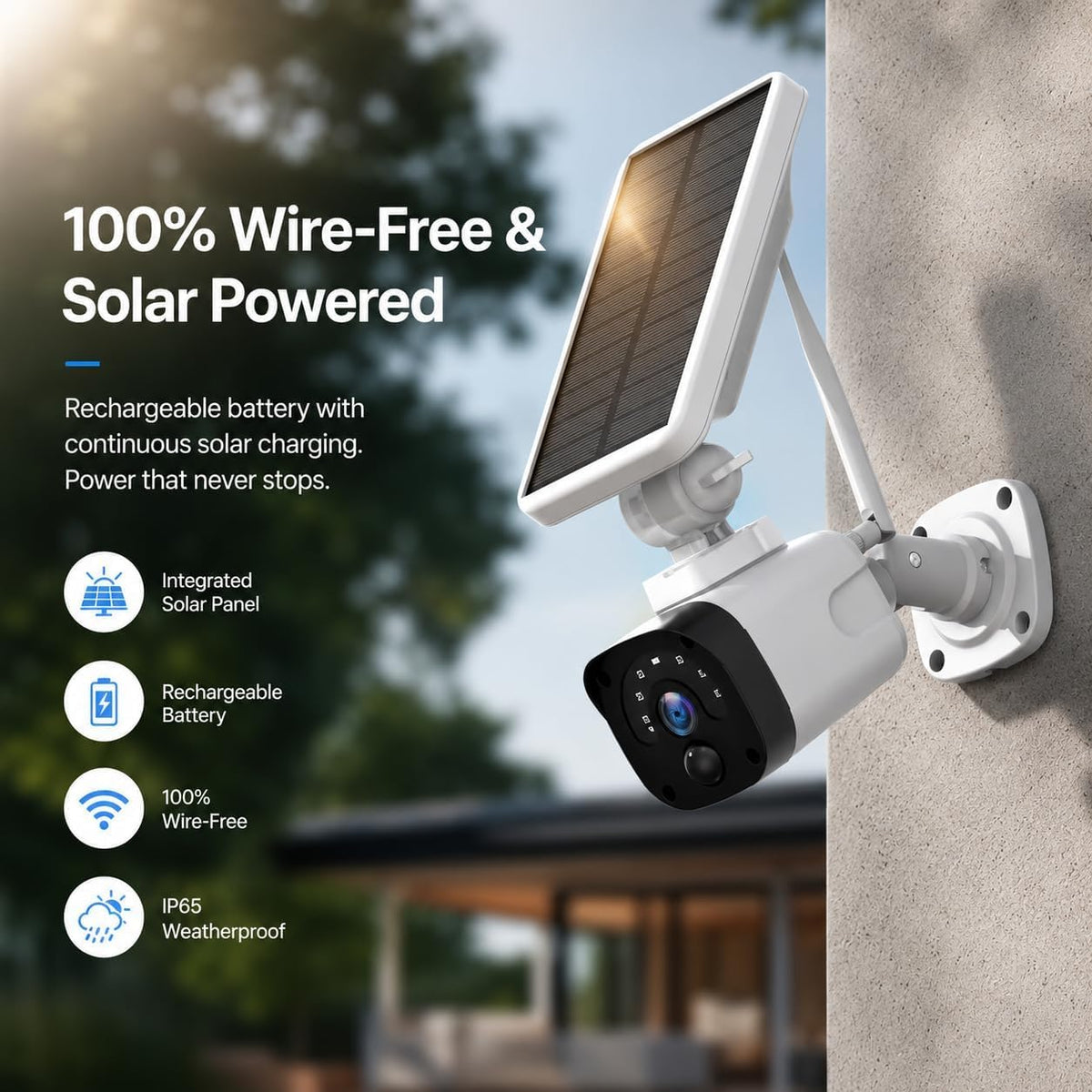 4MP Solar Security Cameras Wireless Outdoor WiFi N81737