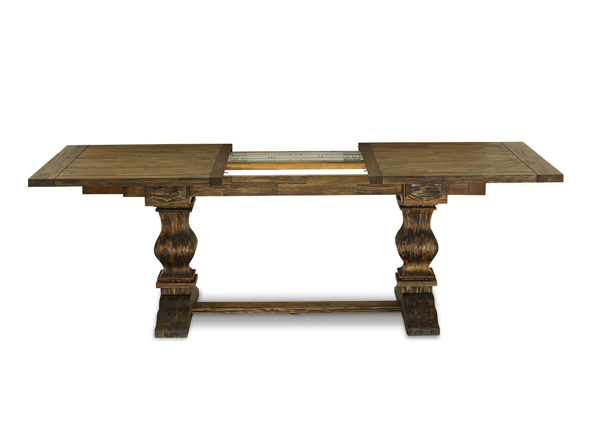 9 Piece Walnut Dining Table Set with 8 Grey Linen Chairs T912