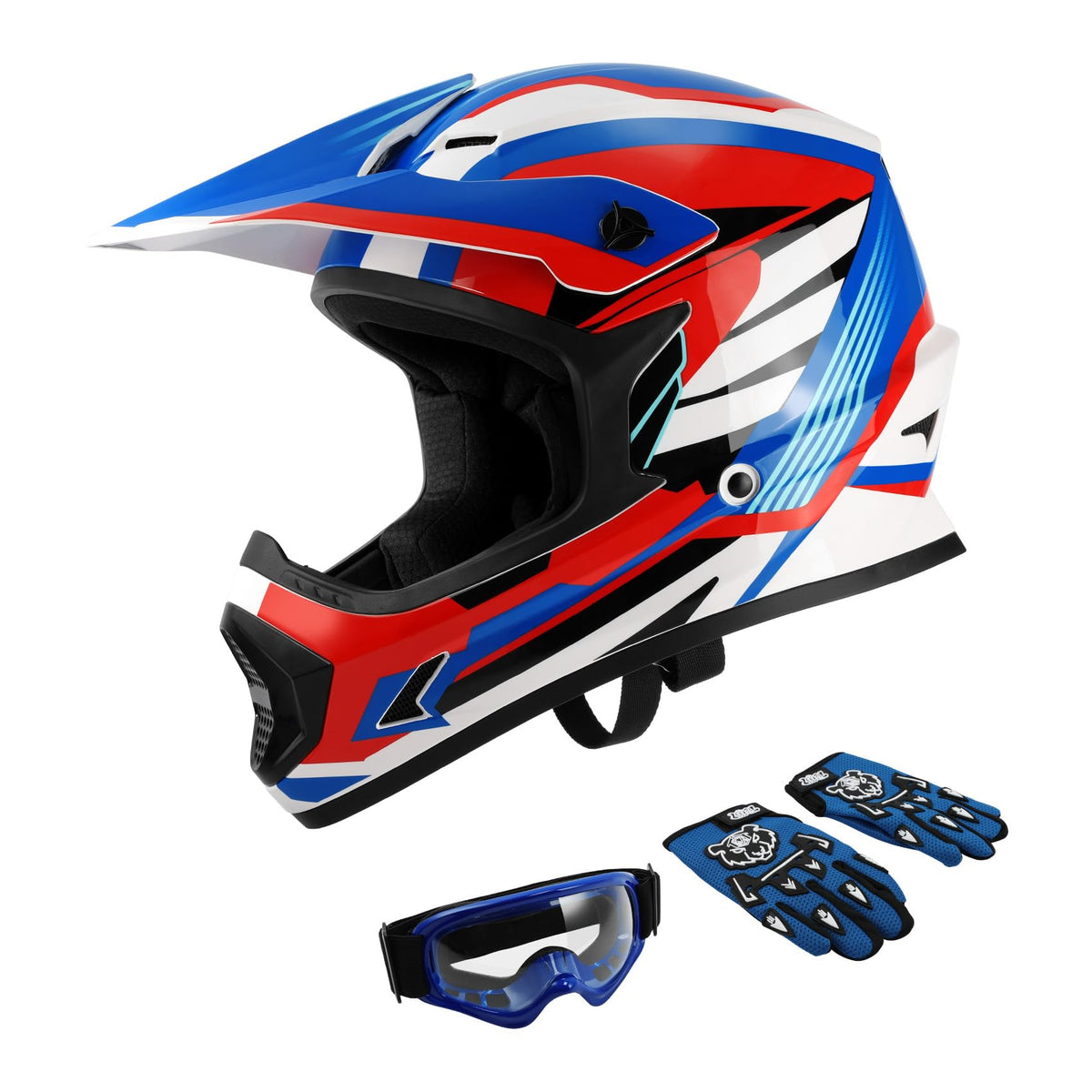 Youth Kids DOT Approved Full Face Motocross Helmet P2714