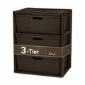 Brown 3 Drawer Plastic Storage Organizer T2496
