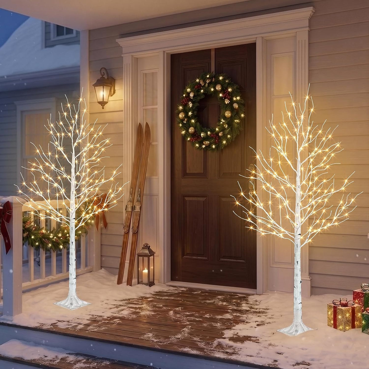 6ft Prelit White Christmas Trees 2Pack V6040