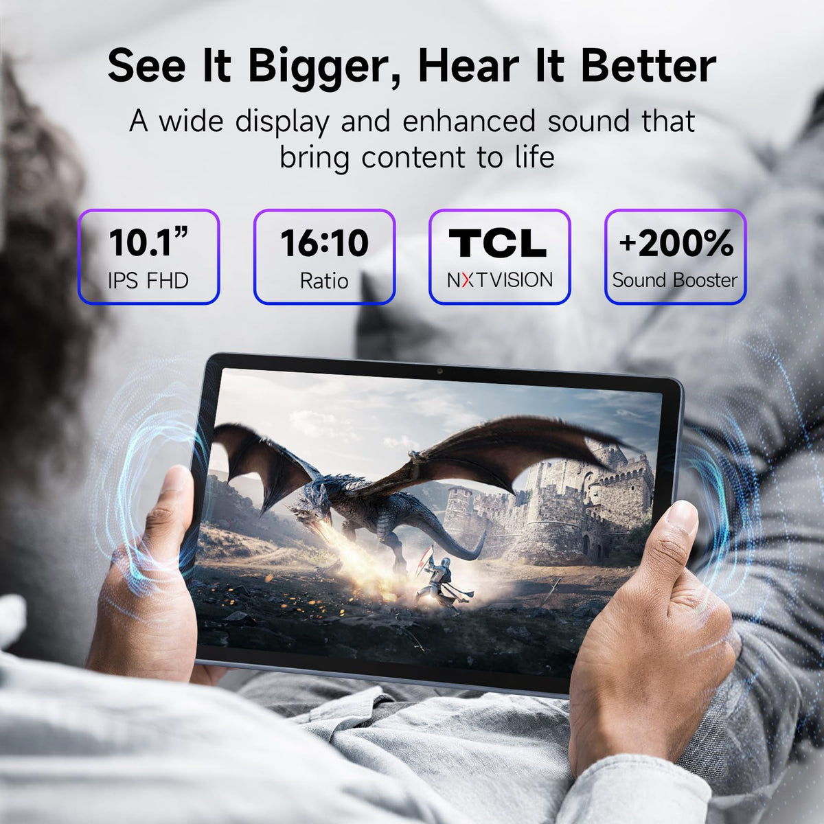 Android Tablet 10.1" FHD Display 4+128GB C986