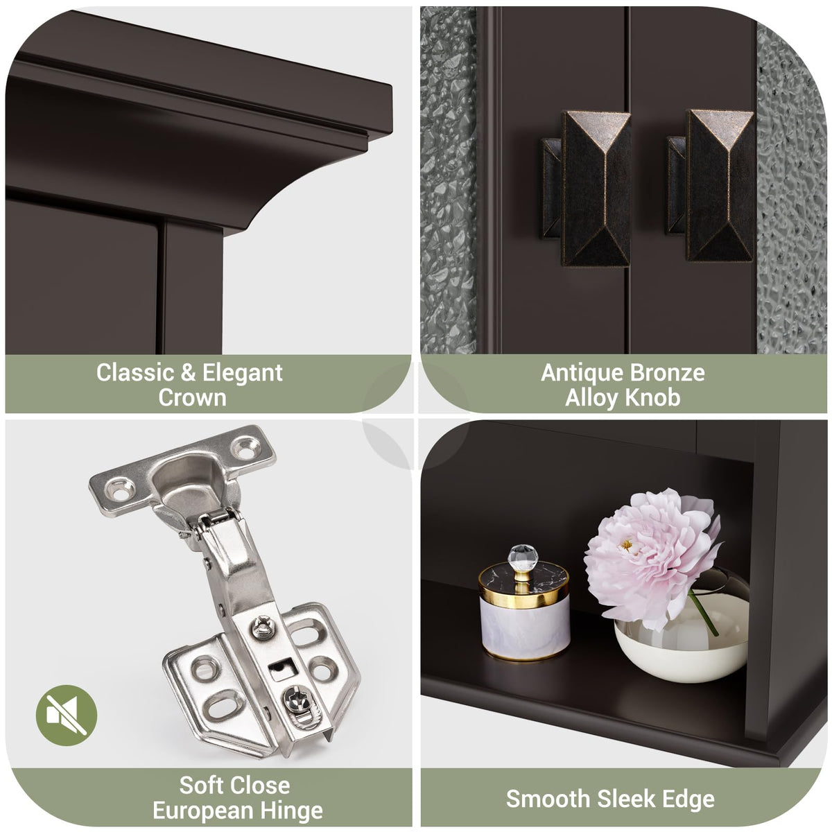 Wall Mount Medicine Cabinet with Tempered Glass Door T3147