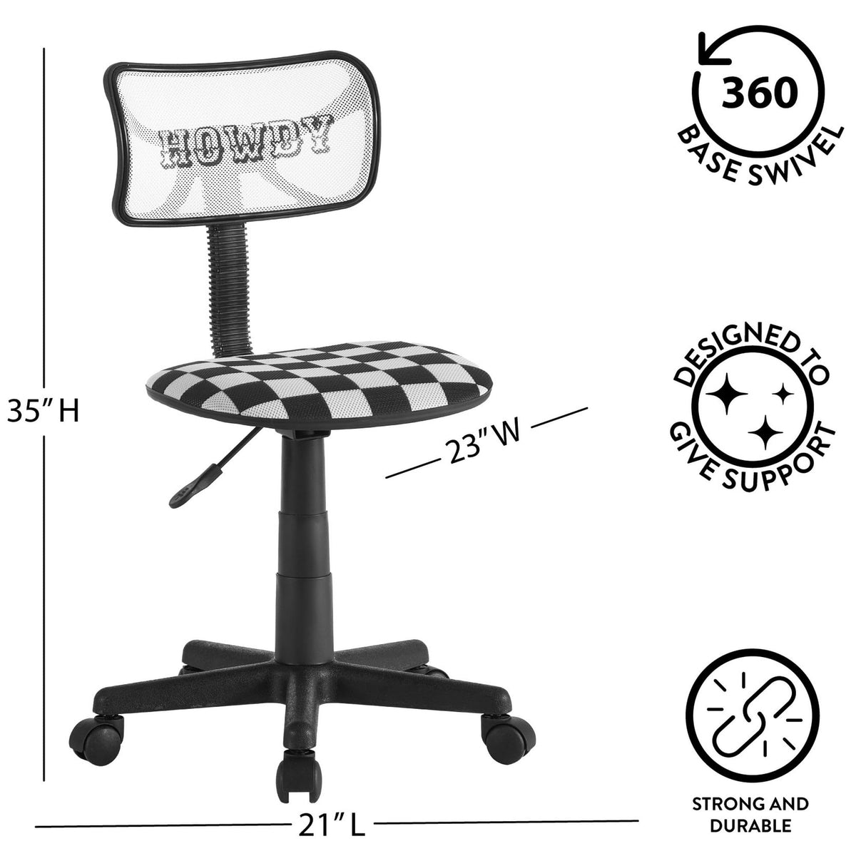 Swivel Desk Chair with Mesh Back and Cushioned Seat J769962