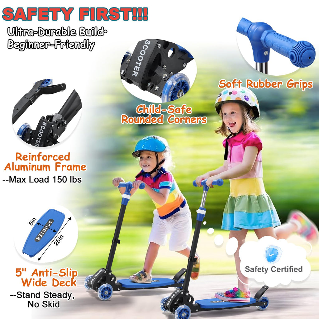 Kids 2-7 Age Light up 3 Wheels Folding Kick Scooter Z936