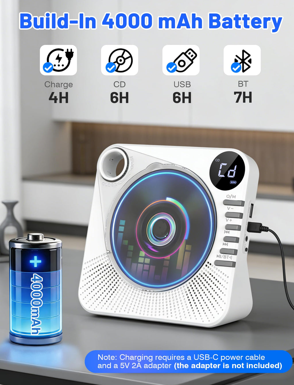 Portable CD Player with Speakers Y954