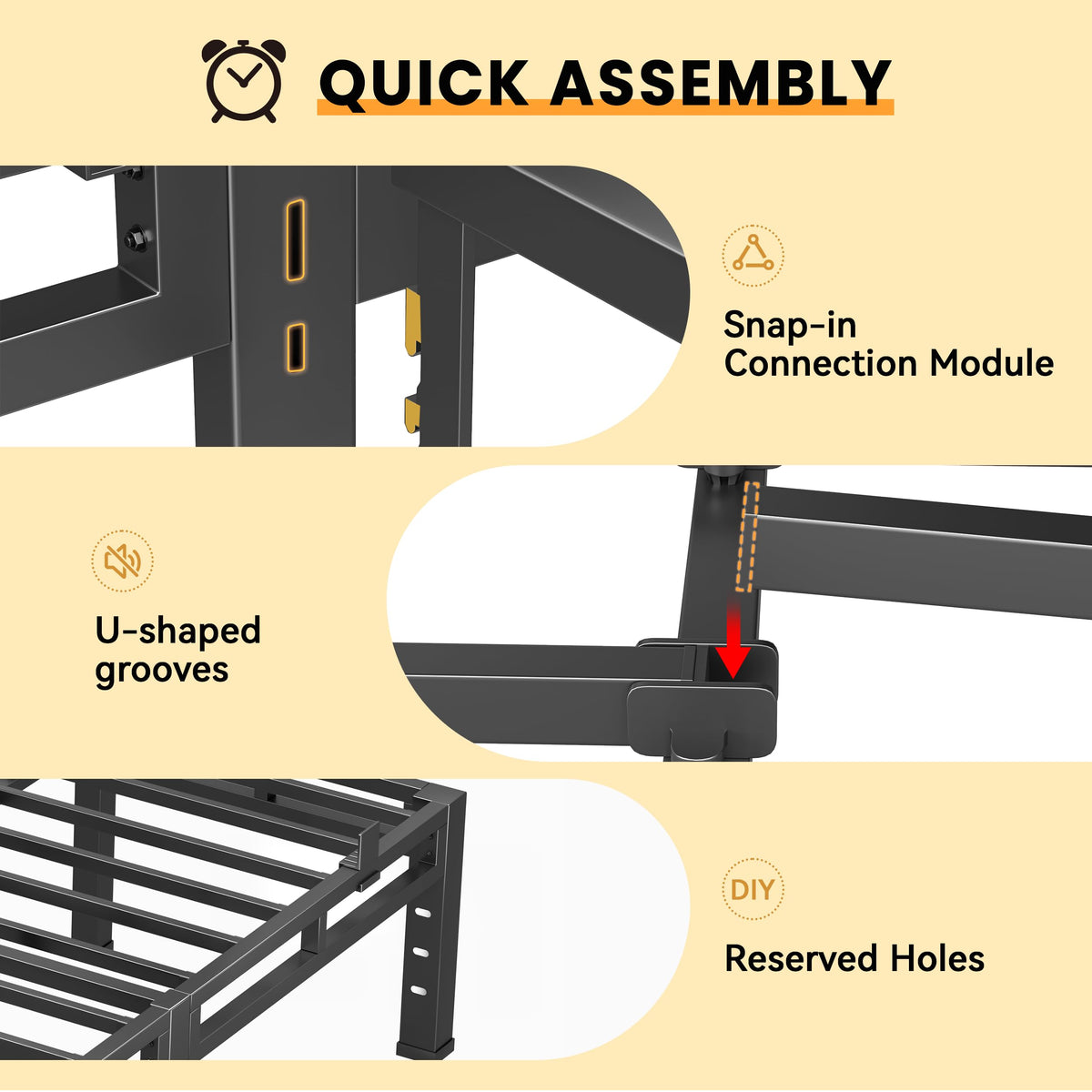 Queen 18 Inch Tall Metal Platform Bed Frame Z89926