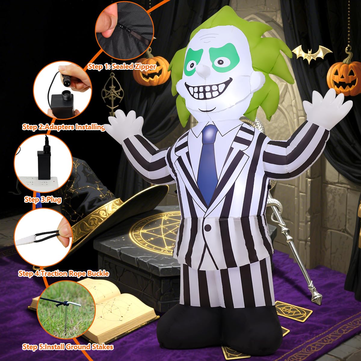 6 FT Halloween Inflatables with Built-in LEDs N47082