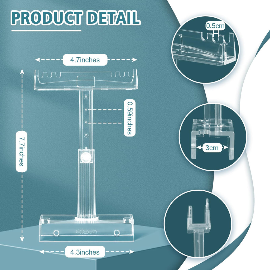 Adjustable Clear Acrylic Aquarium Light Riser Stand 2pcs R9558