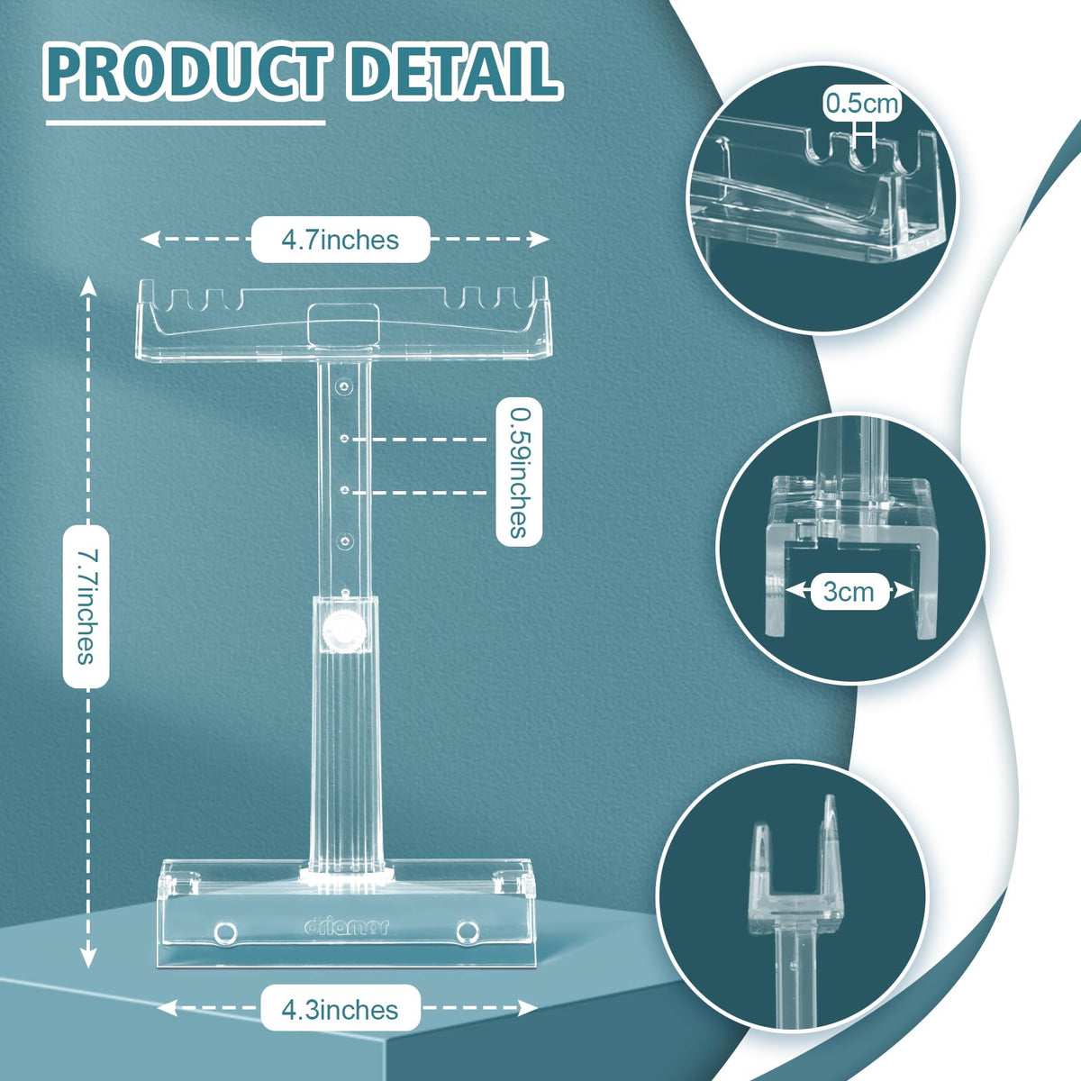 Adjustable Clear Acrylic Aquarium Light Riser Stand 2pcs R9558