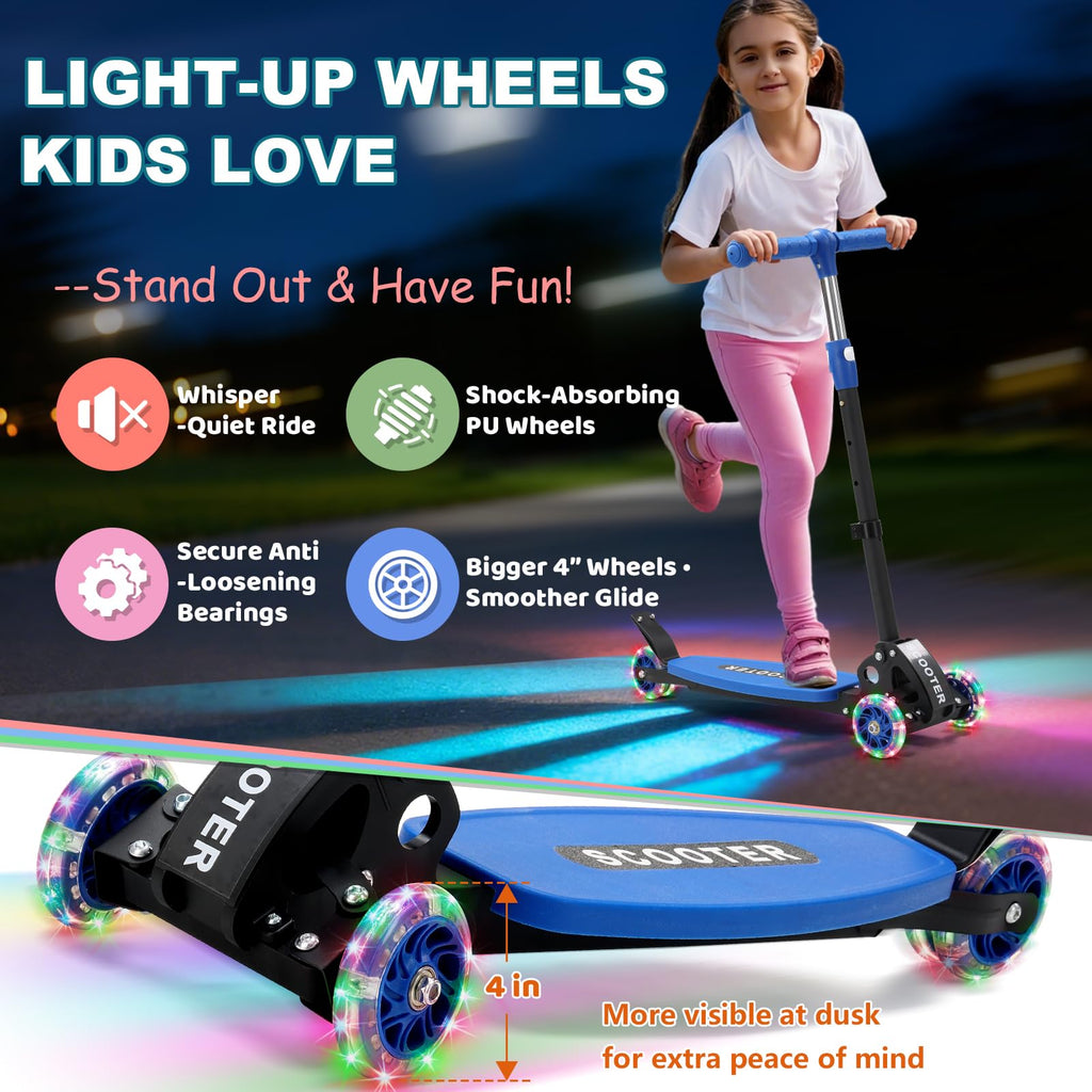 Kids 2-7 Age Light up 3 Wheels Folding Kick Scooter Z936