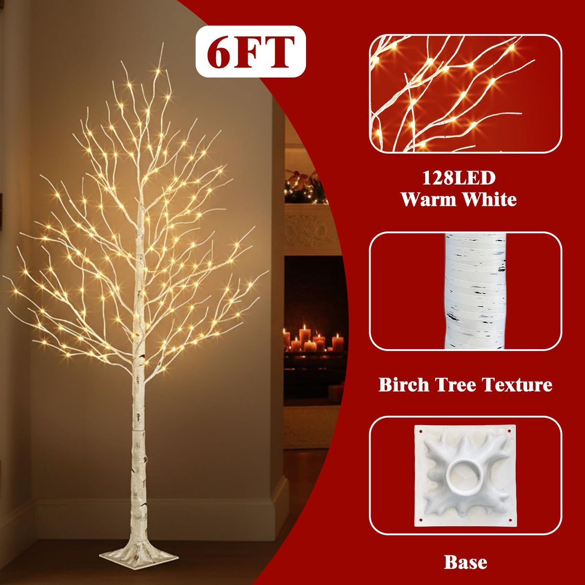 6ft Prelit White Christmas Trees 2Pack V6040