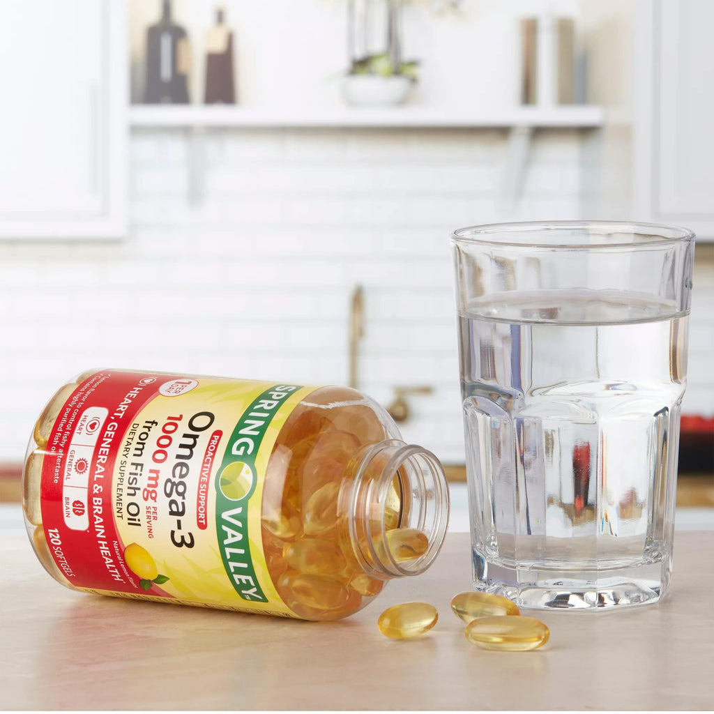 1000 mg Omega-3 Fish Oil Softgels Dietary Supplement N65622
