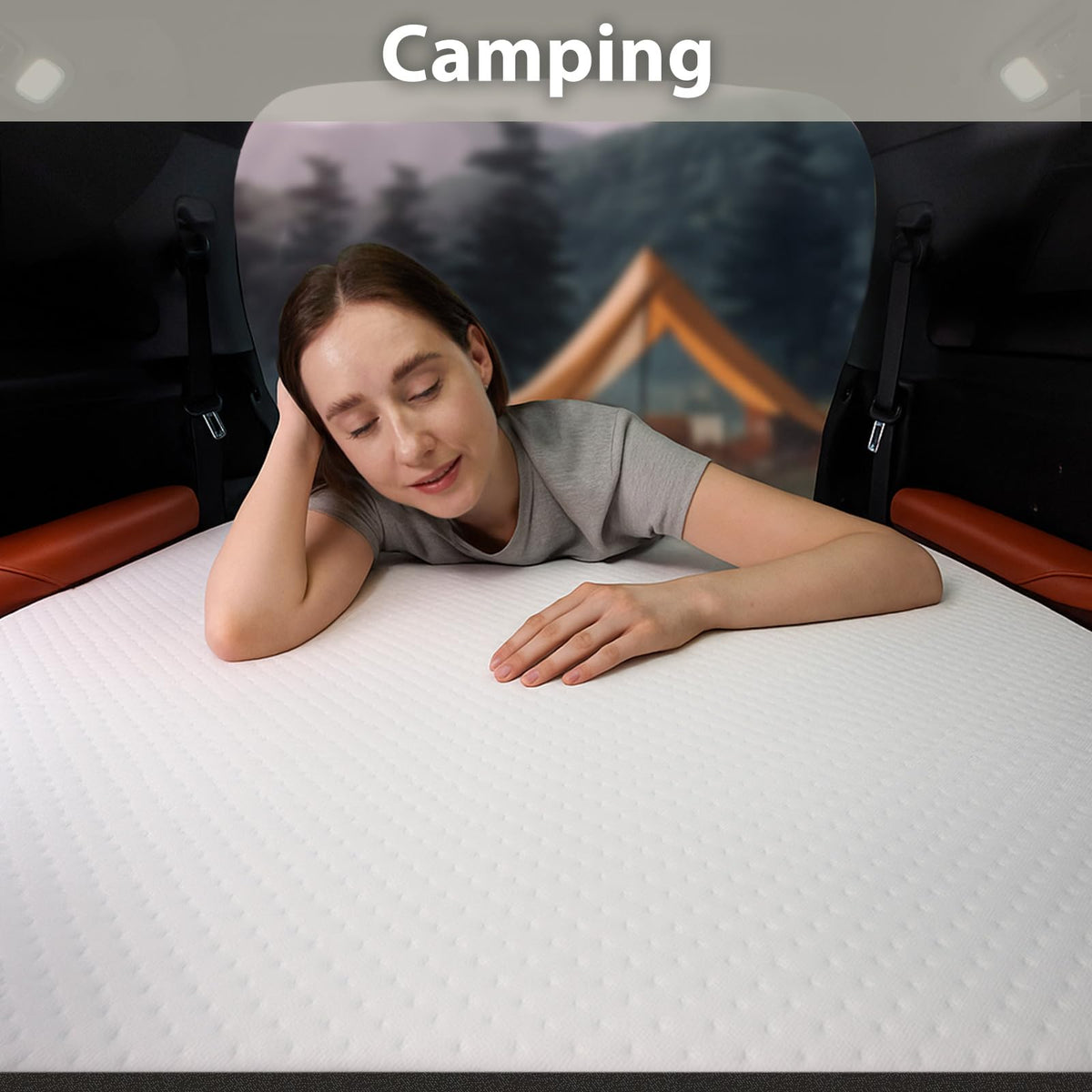 3 inch Tri Fold Memory Foam Mattress with Washable Cover C541505