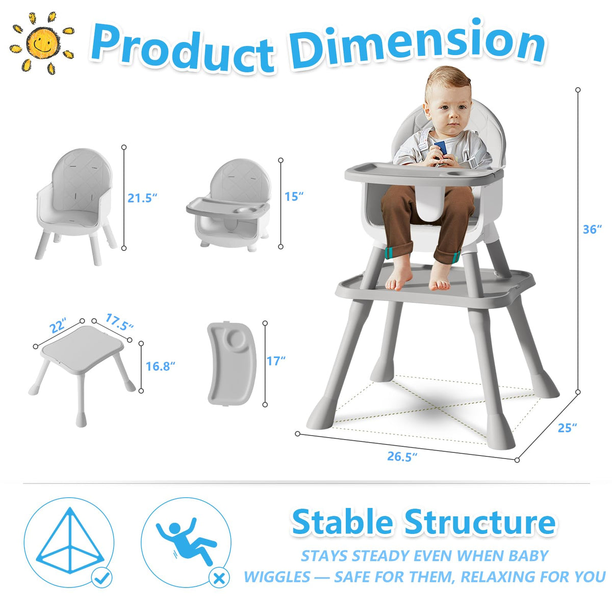 6 in 1 Baby High Chair V835