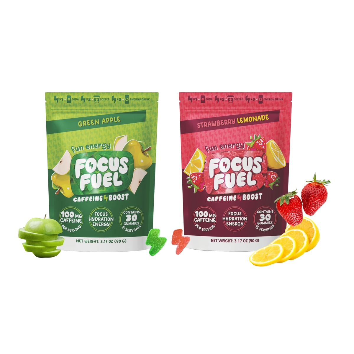 Energy Chews Variety Pack Strawberry Lemonade Green Apple 2-Pack F491898