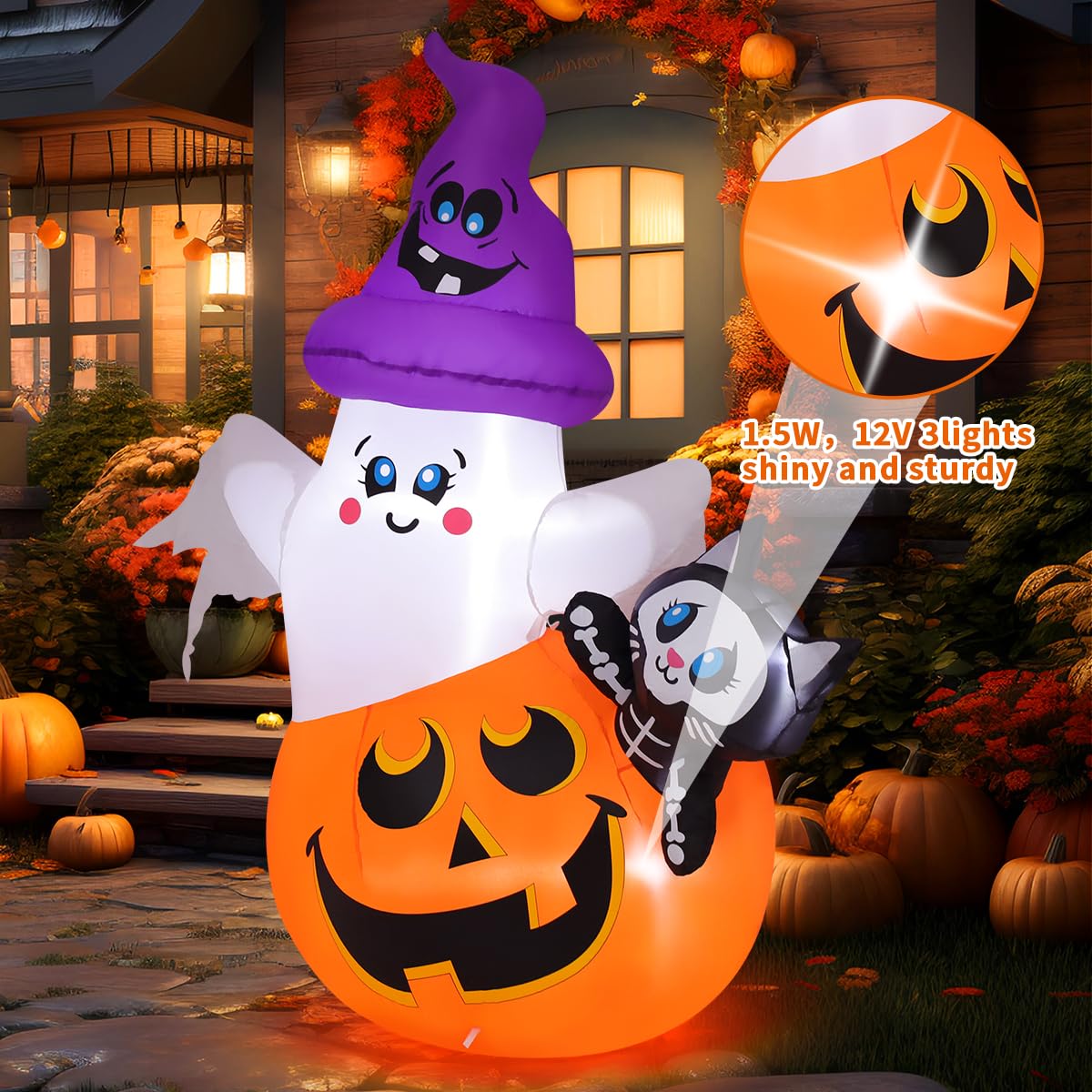 5 FT Halloween Inflatables with Built-in LEDs A99090