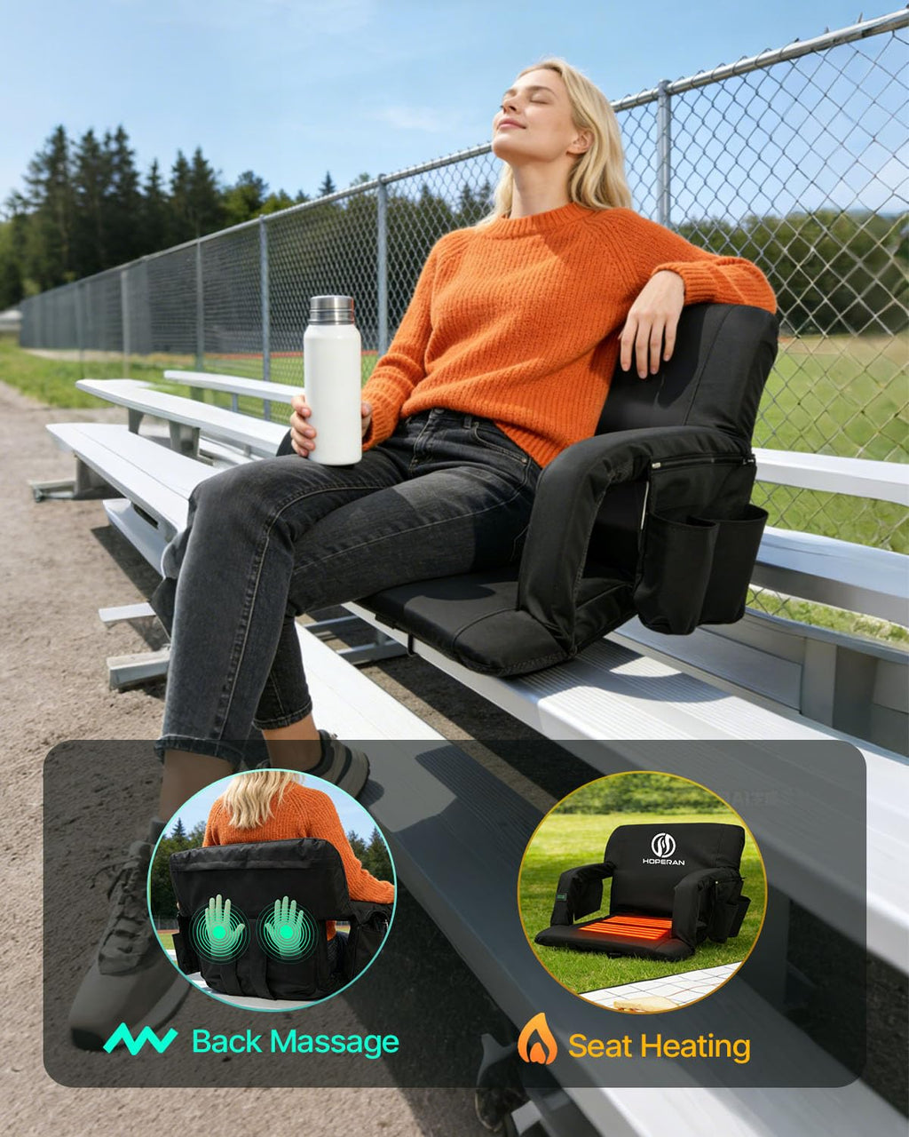 Massage Heated Stadium Seats for Bleachers N2465