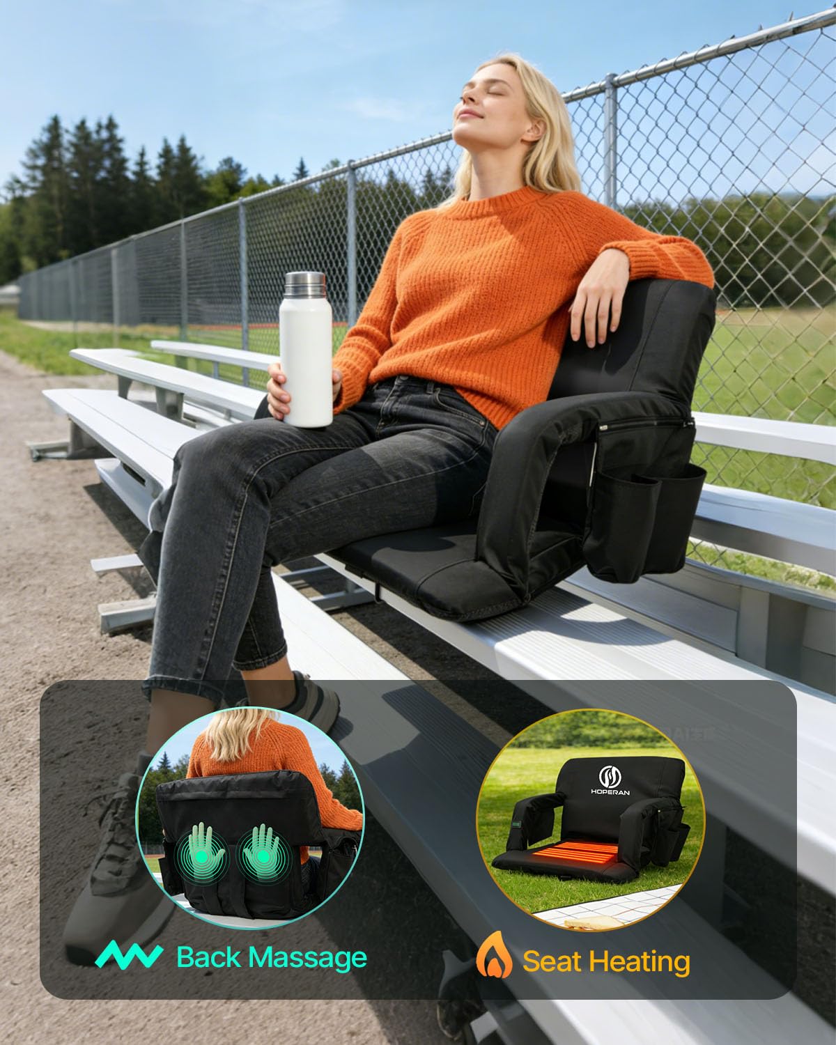 Massage Heated Stadium Seats for Bleachers N2465