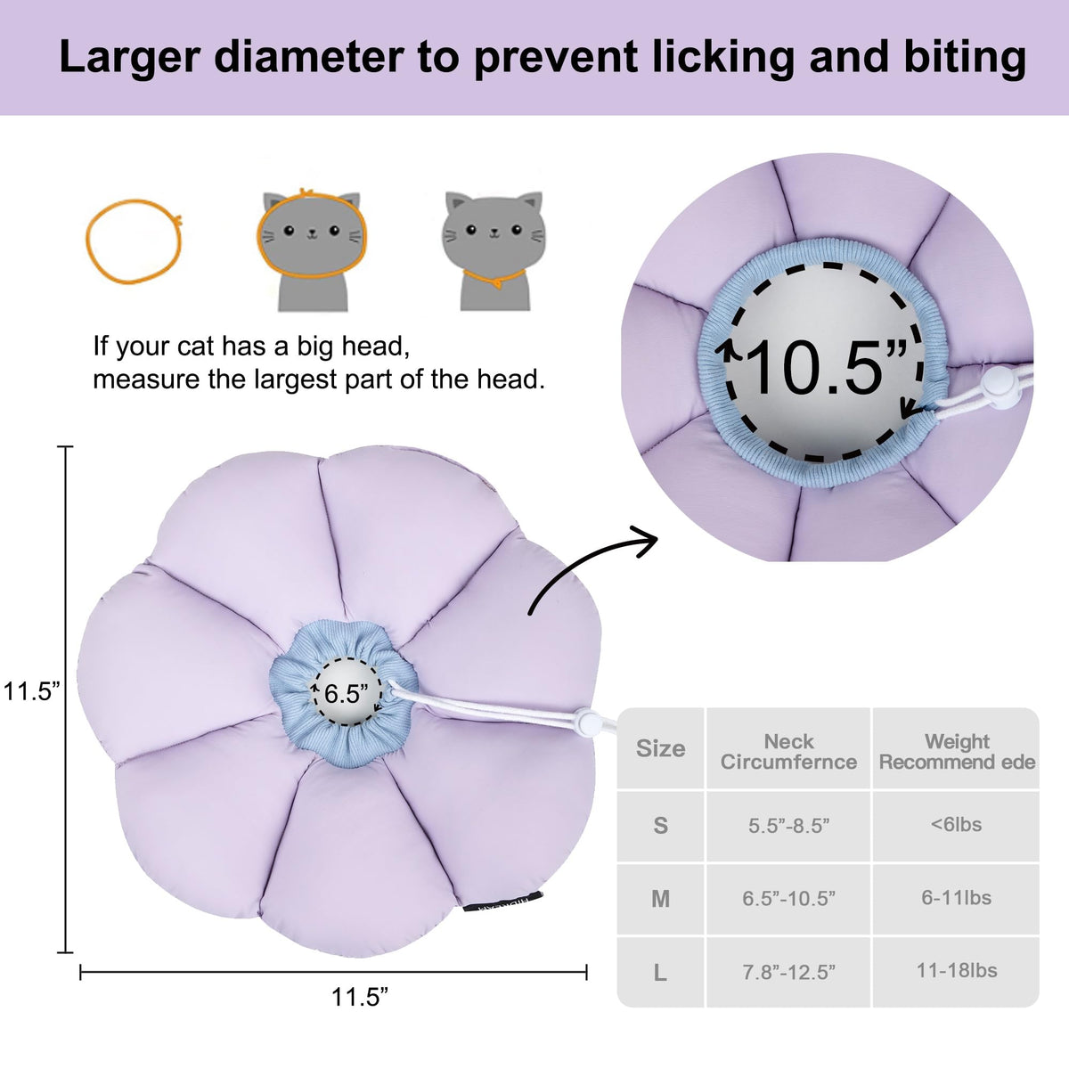 Waterproof Cat Recovery Cone Collar J8652